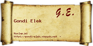 Gondi Elek névjegykártya