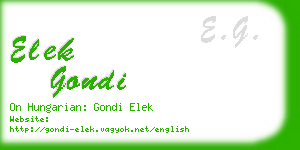 elek gondi business card